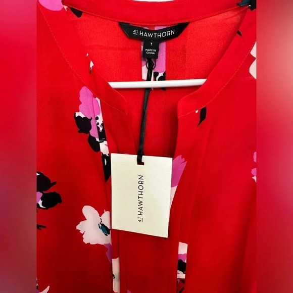 41 Hawthorn Red Floral Sleeveless Summer Top NWT - Picture 3 of 8